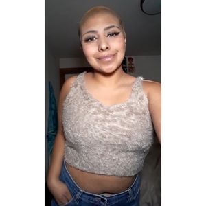 Fuzzy tan tank/crop top